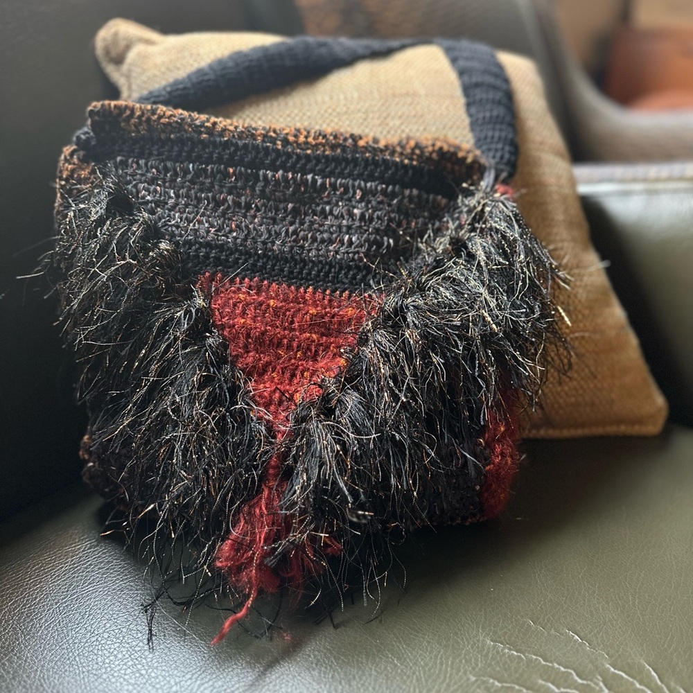 Handmade Crochet Fringe Crossbody Bag